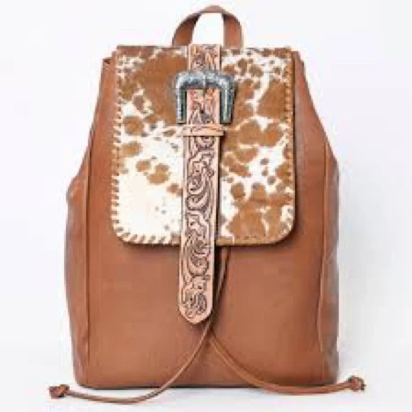 NWT American Darling fur and leather backpack American Darling Cowhide Backpack - Etsy main image 4